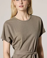 Short-Sleeve Crew-Neck Shift Dress