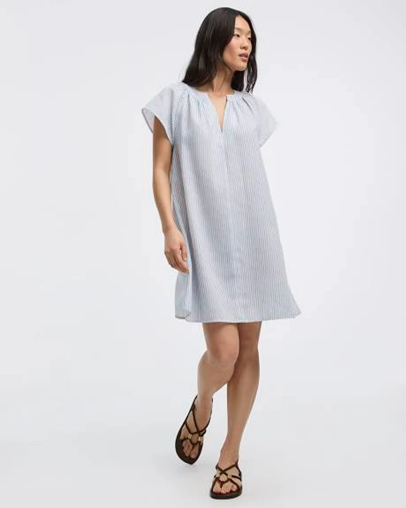 Robe droite à col fendu