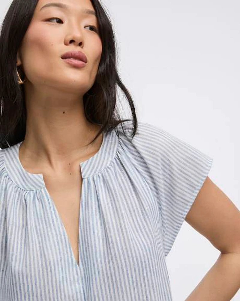 Robe droite à col fendu