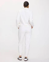 Funnel-Neck Velvet Ottoman-Knit Pullover