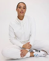 Funnel-Neck Velvet Ottoman-Knit Pullover