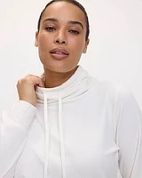 Funnel-Neck Velvet Ottoman-Knit Pullover