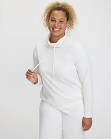 Funnel-Neck Velvet Ottoman-Knit Pullover