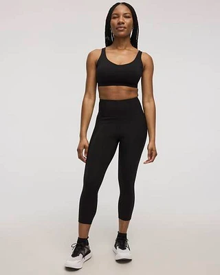 High-Rise Pulse Capri Legging with Ribbed Inserts