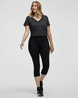 Legging capri Pulse à taille haute avec inserts côtelés