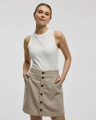Jupe-short en mélange de lin