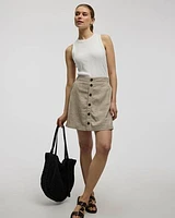 Jupe-short en mélange de lin