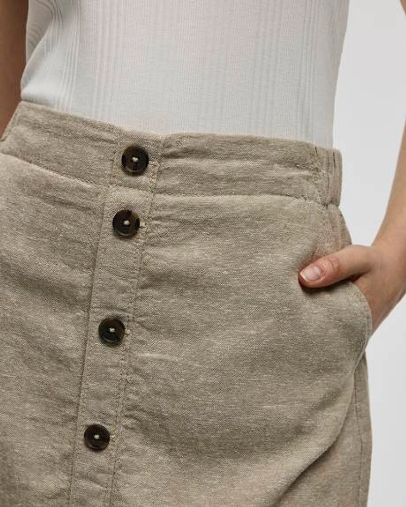 Jupe-short en mélange de lin