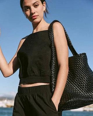 Sac fourre-tout en faux cuir tressé