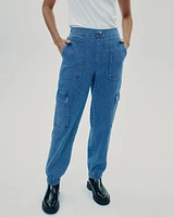 Denim Jogger with Cargo Pockets