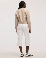 Linen-Blend Bomber Jacket