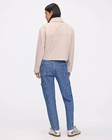 Short Wool Coat with Shirt Collar