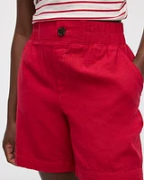 Linen-Blend Shorts with Elastic Waistband