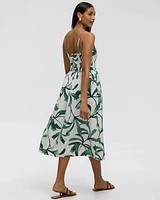 Sleeveless Midi Dress with V Neckline