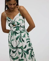 Sleeveless Midi Dress with V Neckline