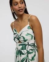 Sleeveless Midi Dress with V Neckline