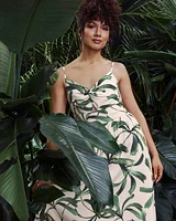 Sleeveless Midi Dress with V Neckline
