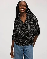 V-Neck Blouse with Pintucks