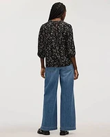 V-Neck Blouse with Pintucks