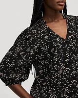 V-Neck Blouse with Pintucks