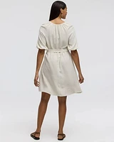 Puffy-Elbow-Sleeve Dress with Split Neckline -Toni Fifi. x Reitmans