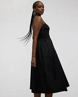 Robe midi sans manches à encolure en coeur