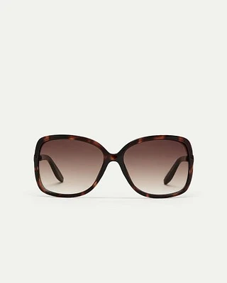 Lunettes de soleil mouchetées à monture carrée