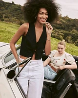Veste sans manches en mélange de lin