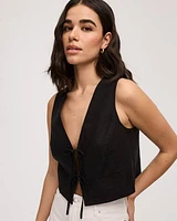 Veste sans manches en mélange de lin