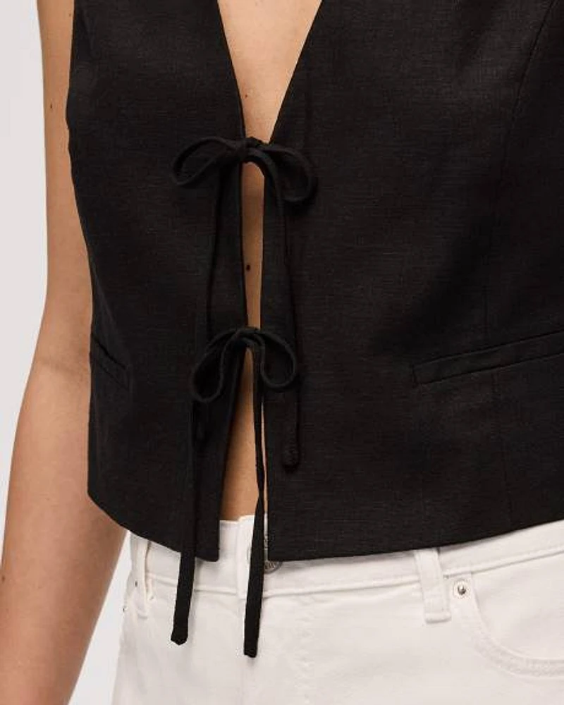 Veste sans manches en mélange de lin