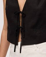 Veste sans manches en mélange de lin