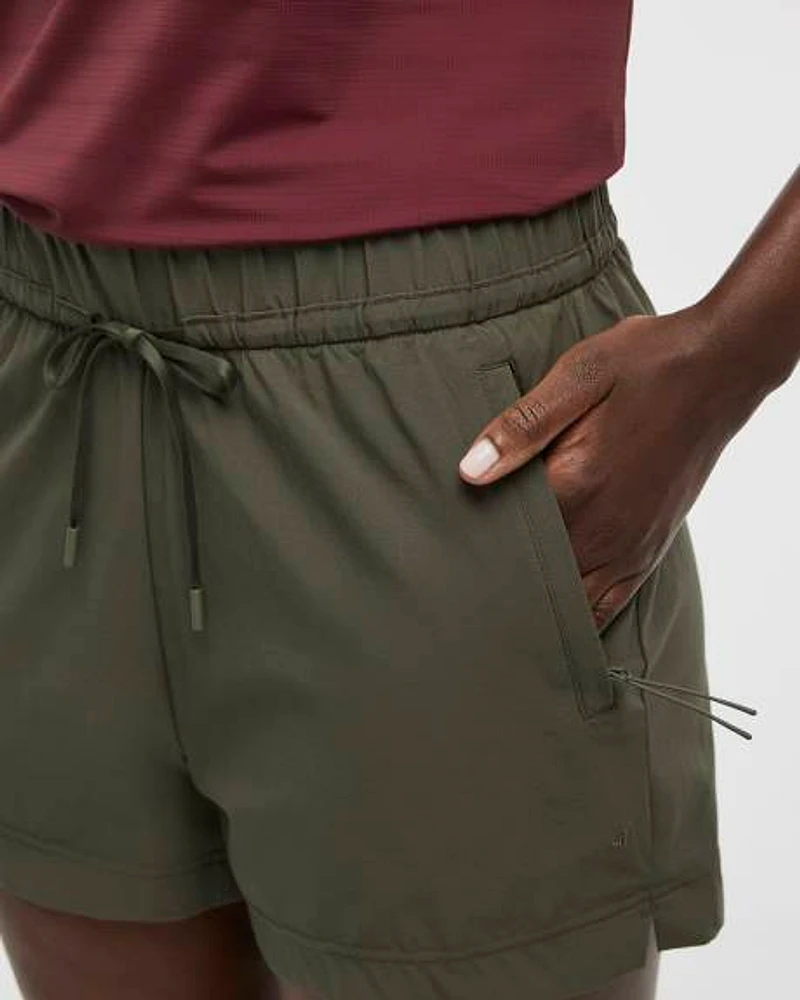 Stretch Pull-On Shorts with Zipped Pockets