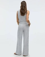 Wide-Leg High-Rise Linen-Blend Pants