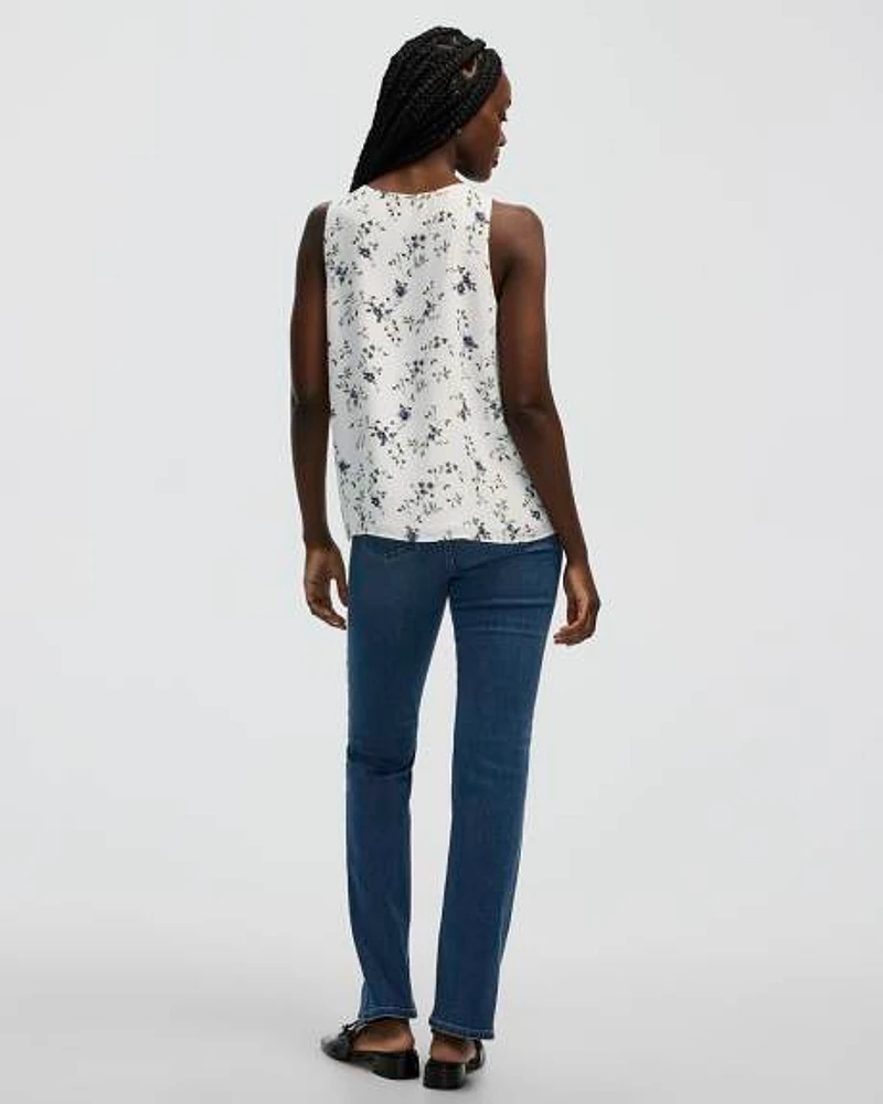 Blouse sans manches à col rond