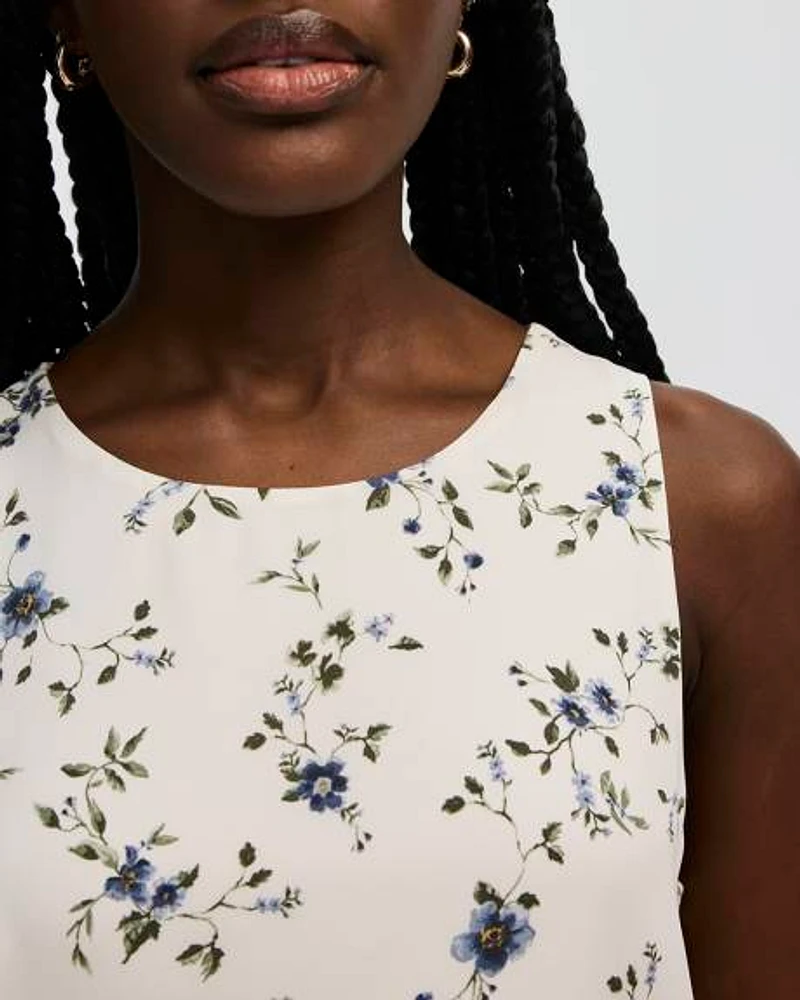Blouse sans manches à col rond