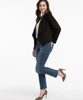 Faux Suede Drape Front Jacket