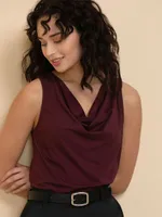 Sleeveless Cowl Neck Top