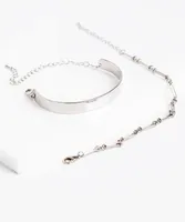 Silver Metal Bracelet 2-Pack