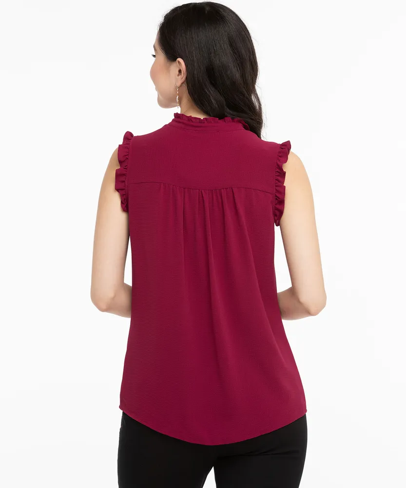Eco-Friendly Sleeveless Mock Neck Blouse