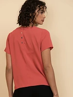 Lydia Short Sleeve Button-Back Blouse
