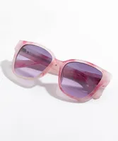 Pink Sunglasses with Square Marbled Frames