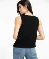 Sleeveless Swiss Dot Bubble Top