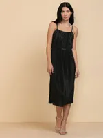 Plisse Spaghetti Strap Slip Dress