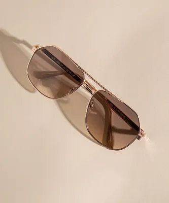 Rose Gold Aviator Sunglasses