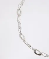 Long Chain Link with Hammered Oval