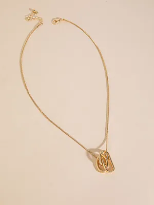 Short Chain Link Necklace with Charm
