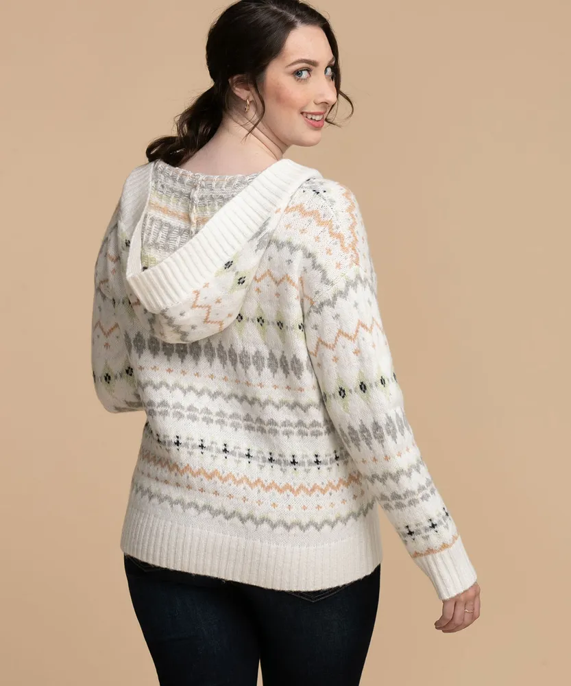 Hooded Fair Isle Sweater