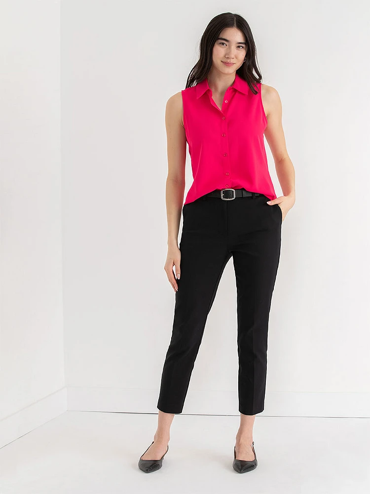 Nicole Sleeveless Collared Shirt
