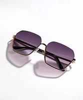 Half-Frame Oversized Sunglasses