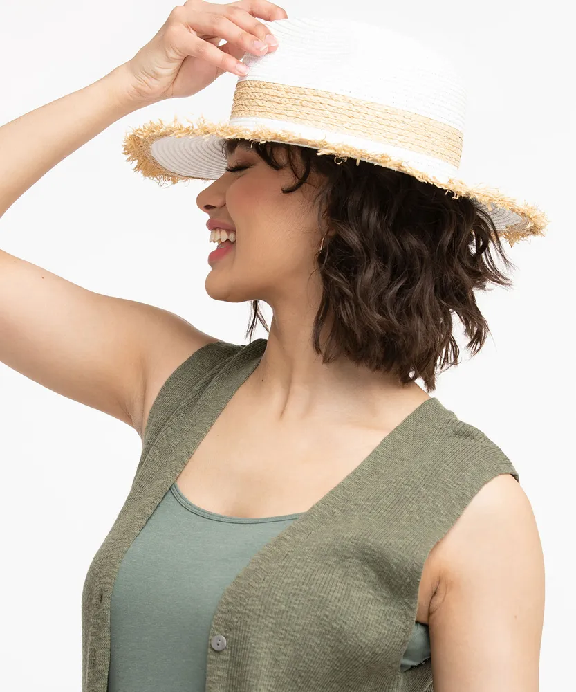 Banded Straw Fedora